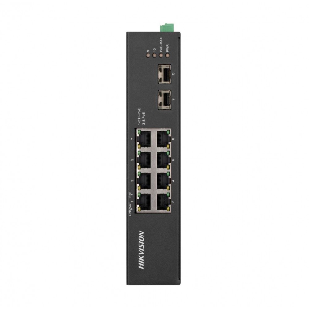 Switch 8GE PoE + 2 SFP Metalico DS-3T0510HP-E/HS Hikvision Switch 8GE PoE + 2 SFP Metalico DS-3T0510HP-E/HS Hikvision