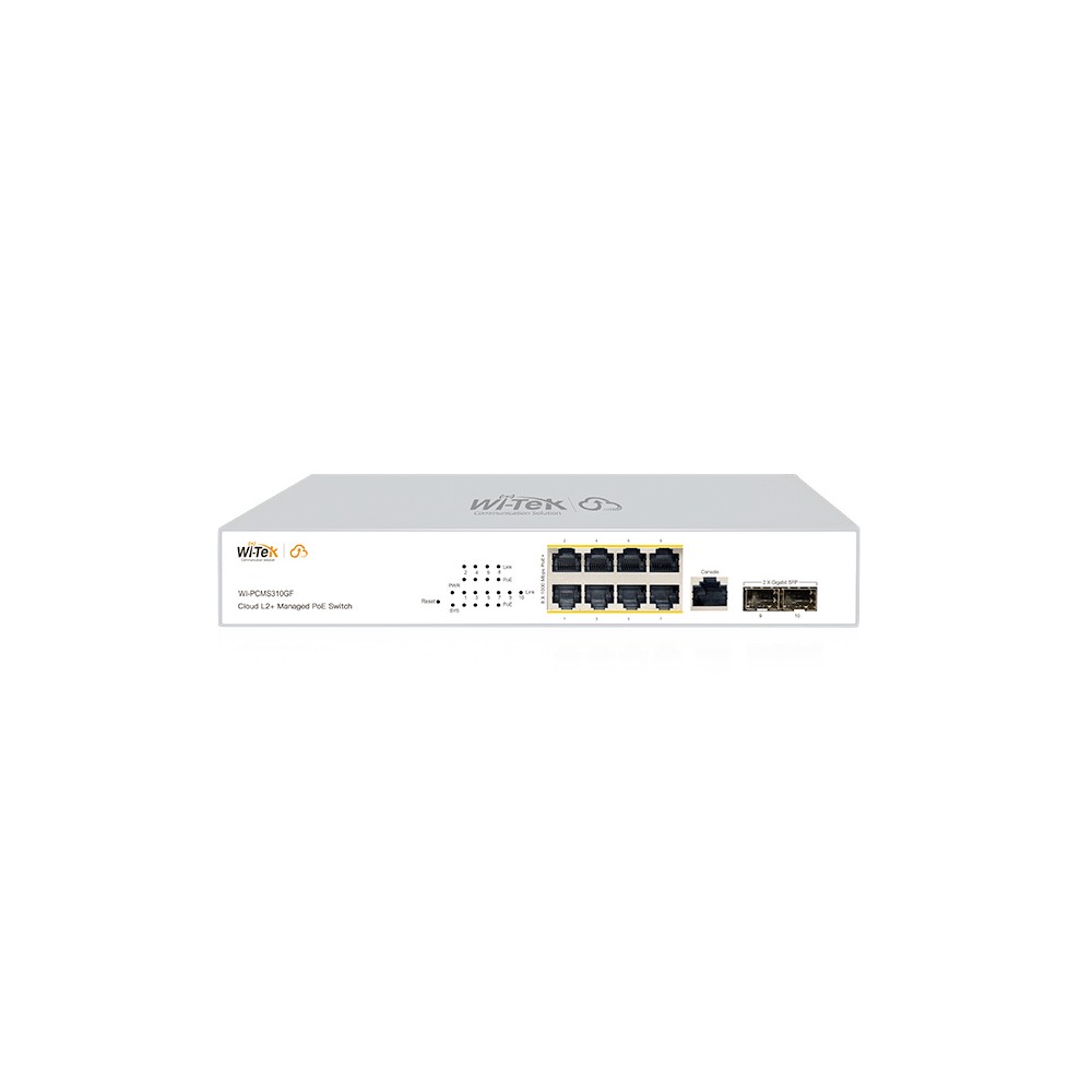 Switch 8GE PoE 140W + 2SFP administrable L2 Cloud WI-PCMS310GF V2 Wi-Tek Switch 8GE PoE 140W + 2SFP administrable L2 Cloud WI-PCMS310GF V2 Wi-Tek