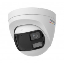 Turret TVI 3K Luz 40m Smart Hybrid Light DUAL LENS 180° ColorVU IP67 130dB WDR Audio Mic DS-2CE72KF3TP-DLS Hikvision