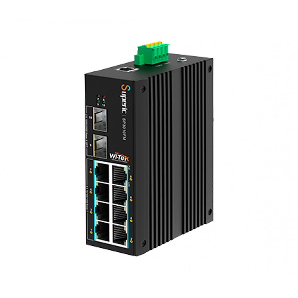 Switch Industrial 8GE PoE 8x30W (240W) + 2SFP 2500 no administrable SP3010FM Wi-Tek Switch Industrial 8GE PoE 8x30W (240W) + 2SFP 2500 no administrable SP3010FM Wi-Tek