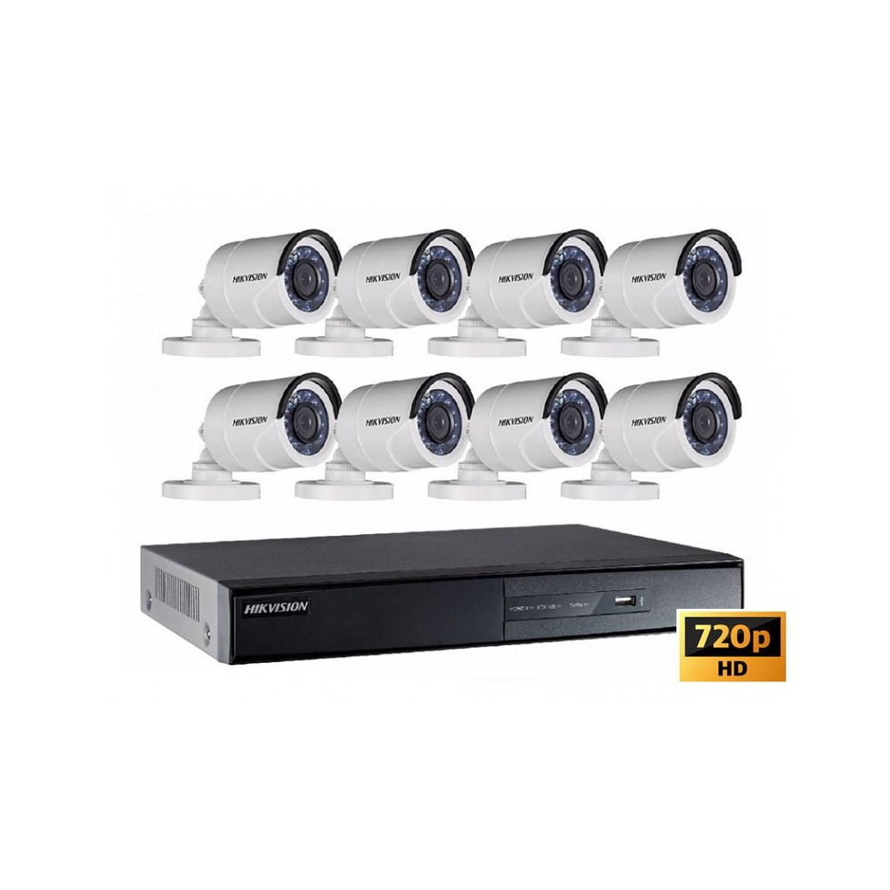 Kit Analogo 720P DVR 8CH 8Bala + 1TB Video Hikvision