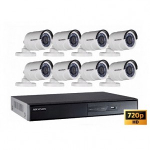 Kit Analogo 720P DVR 8CH 8Bala + 1TB Video Hikvision