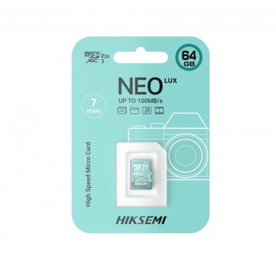Tarjeta Micro SDHC 64G Clase 10 HS-TF-D3/64G NEO LUX Hikvision