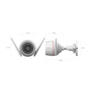 Camara WiFi 3K H3C IR 30m ColorNIGHT Detec personas IA Strobo Exterior CS-H3c-R100-1J5WKFL(2.8mm)