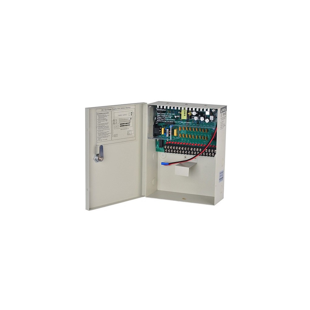 Kit Fuente de Poder UPS 12V10A 18Ch, CE FCC ROHS
