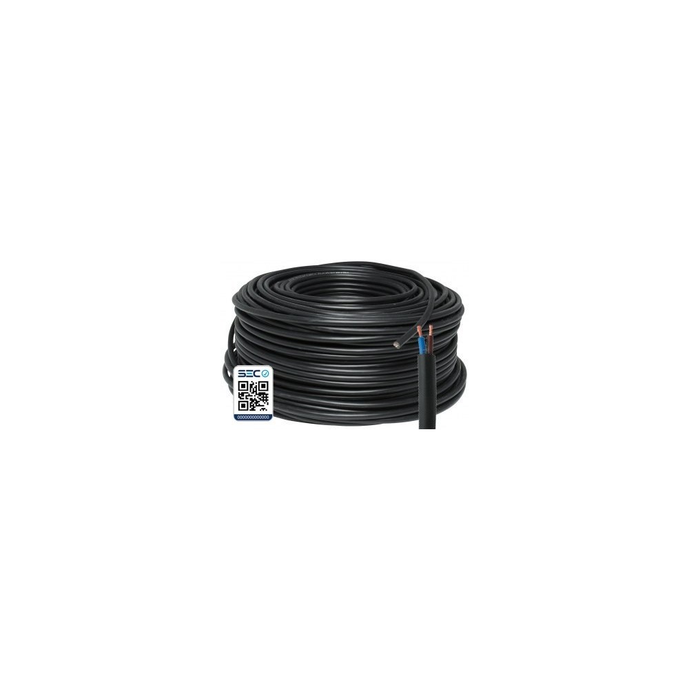 Cordon HO5VV-F 2x075mm Negro 100 Mts