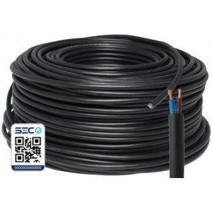 Cordon HO5VV-F 2x075mm Negro 100 Mts
