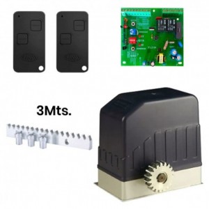 Kit Motor DKC 400 (600kg) Residencial + Central Rossi + 2TX + 3m Cremallera Acero XIAN FENG