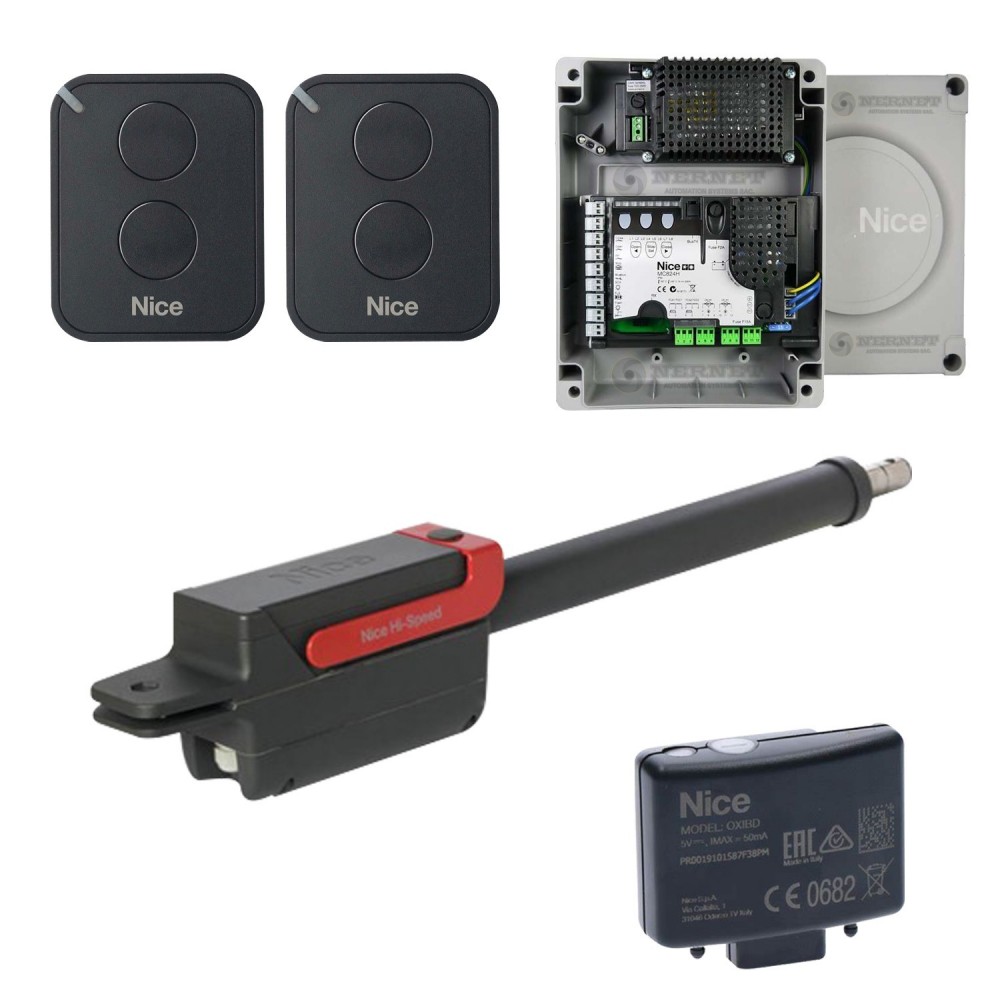 Kit Motor 1 Brazo Batiente High Speed Electromecanico con Central Moonclever (MC824H) Uso Continuo NICE