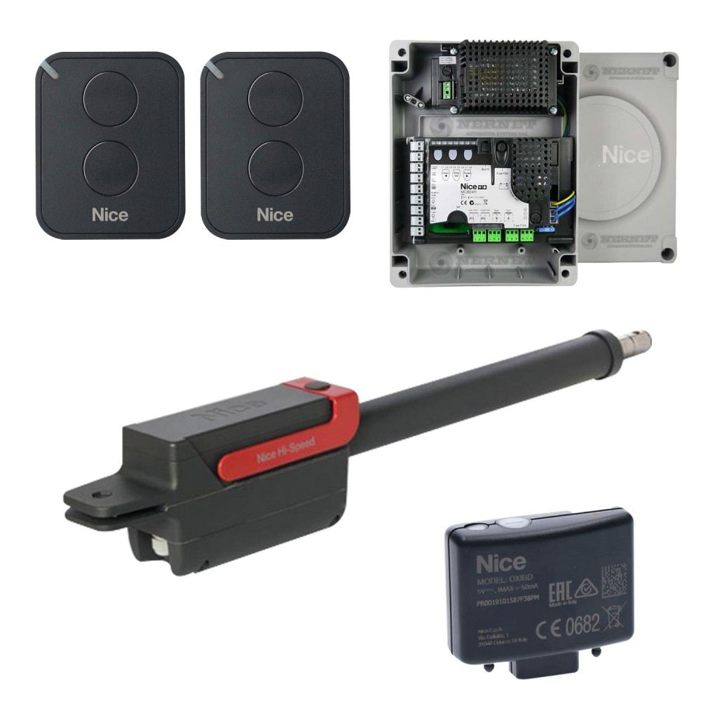 Kit Motor 1 Brazo Batiente High Speed Electromecanico con Central Uso Continuo NICE
