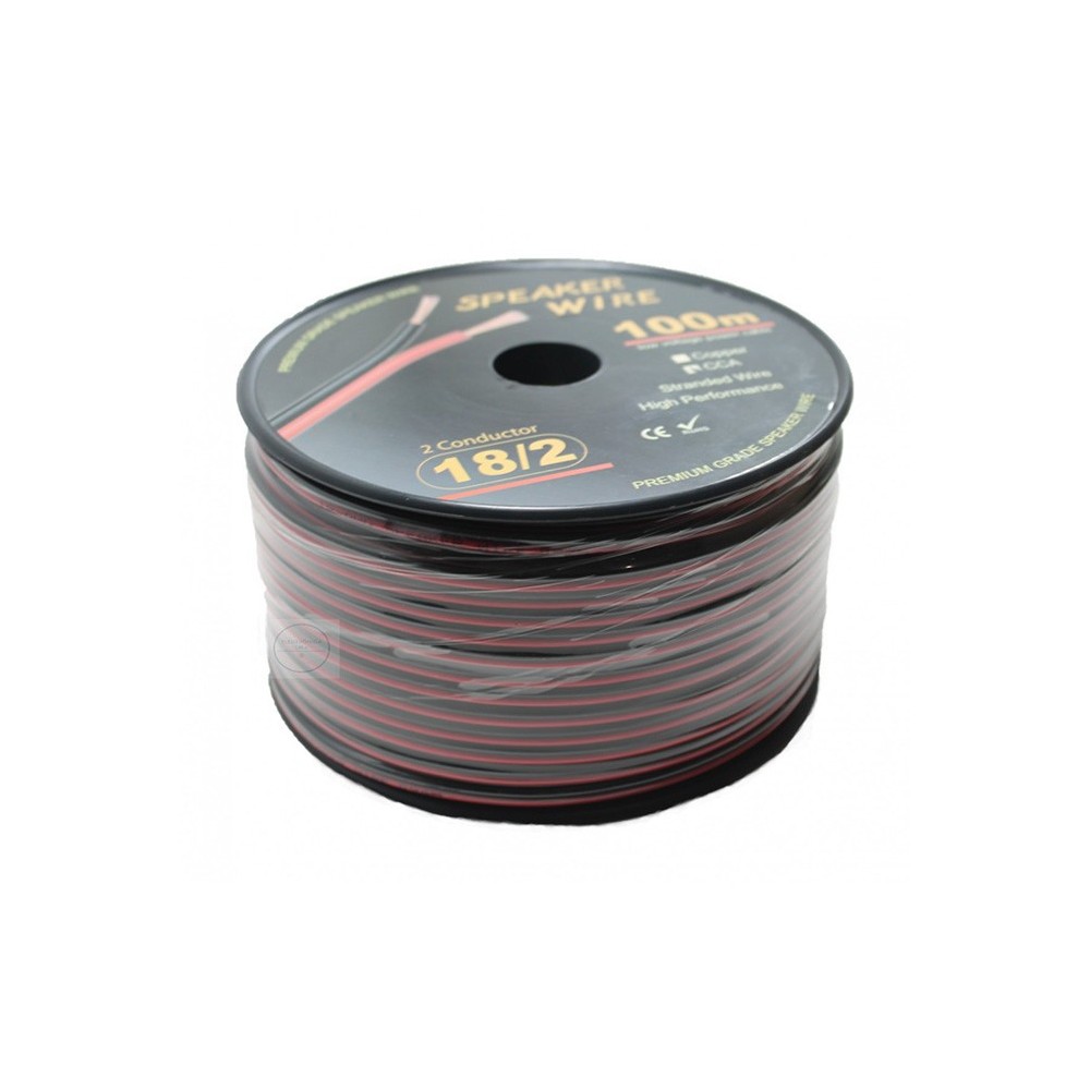 Cable 2x18 AWG Negro/Rojo 100 Mts
