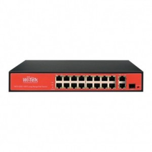 Switch 16FE PoE 200W 250Mts Long range 2GE + 1SFP Uplink no administrable WI-PS518G